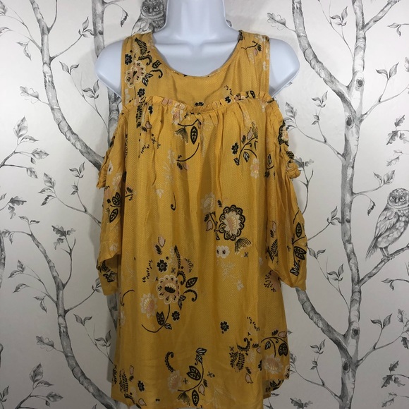 NWT Yellow Floral Gauze Blouse - Picture 4 of 5